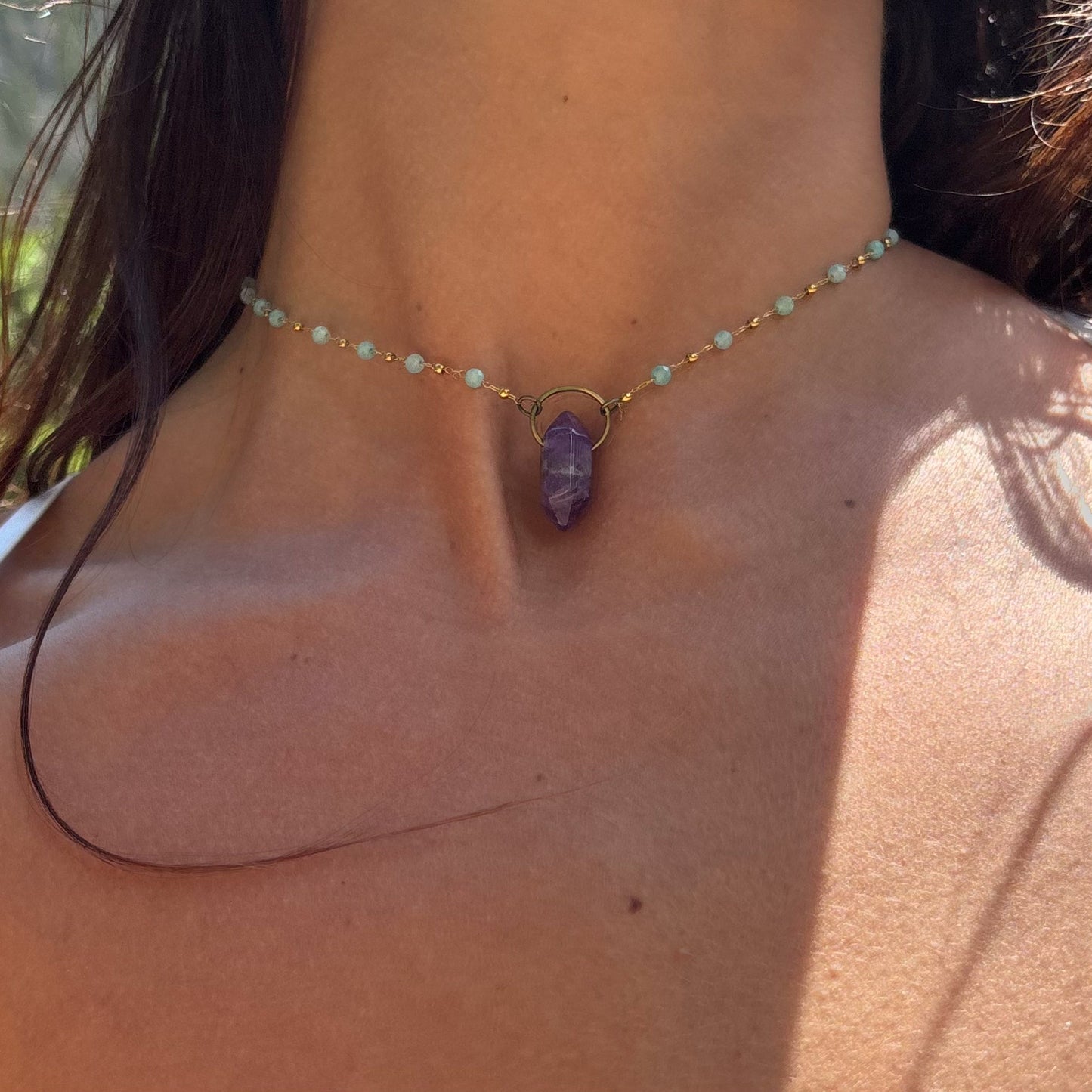 Amazonite Amethyst Necklace