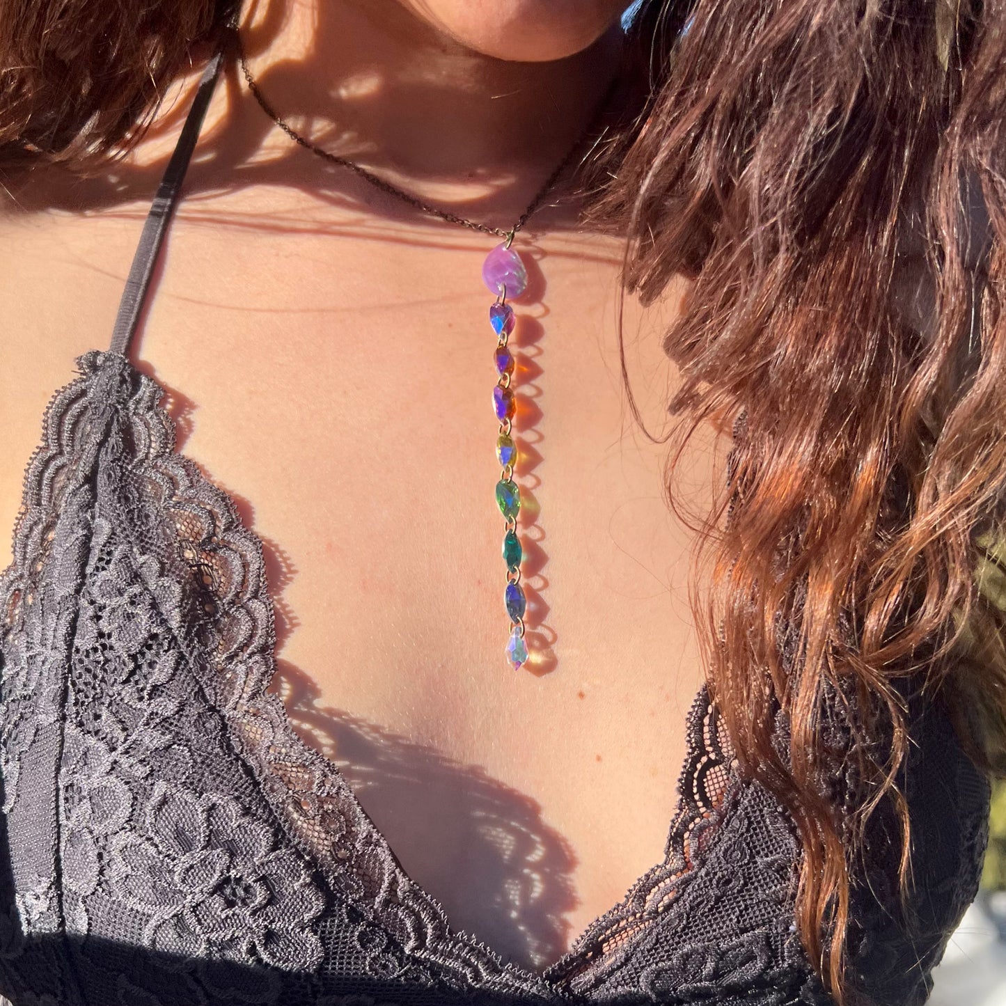 Purple Techno Lights Necklace