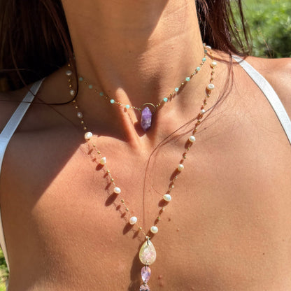 Amazonite Amethyst Necklace