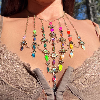 Stained Glass Necklace in Electric Forest