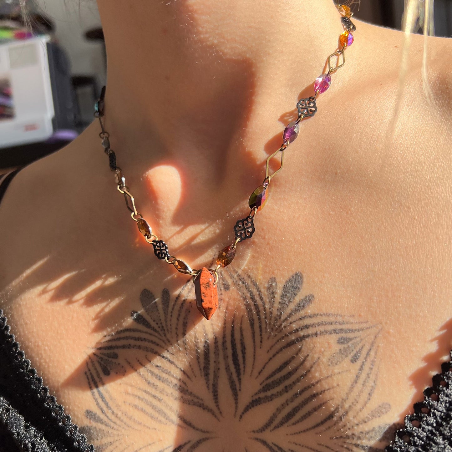 Fire & Rain Jasper Necklace (one of a kind)