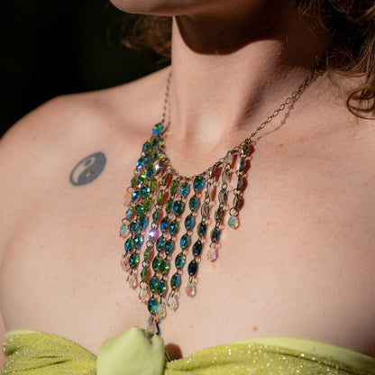 Chandelier Necklace in Fairy Moss