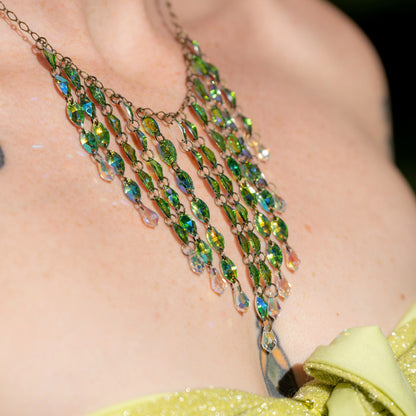 Chandelier Necklace in Fairy Moss