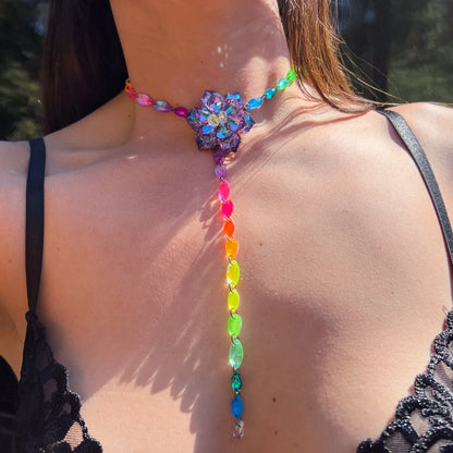 Rainbow Flower Feels Necklace/Choker