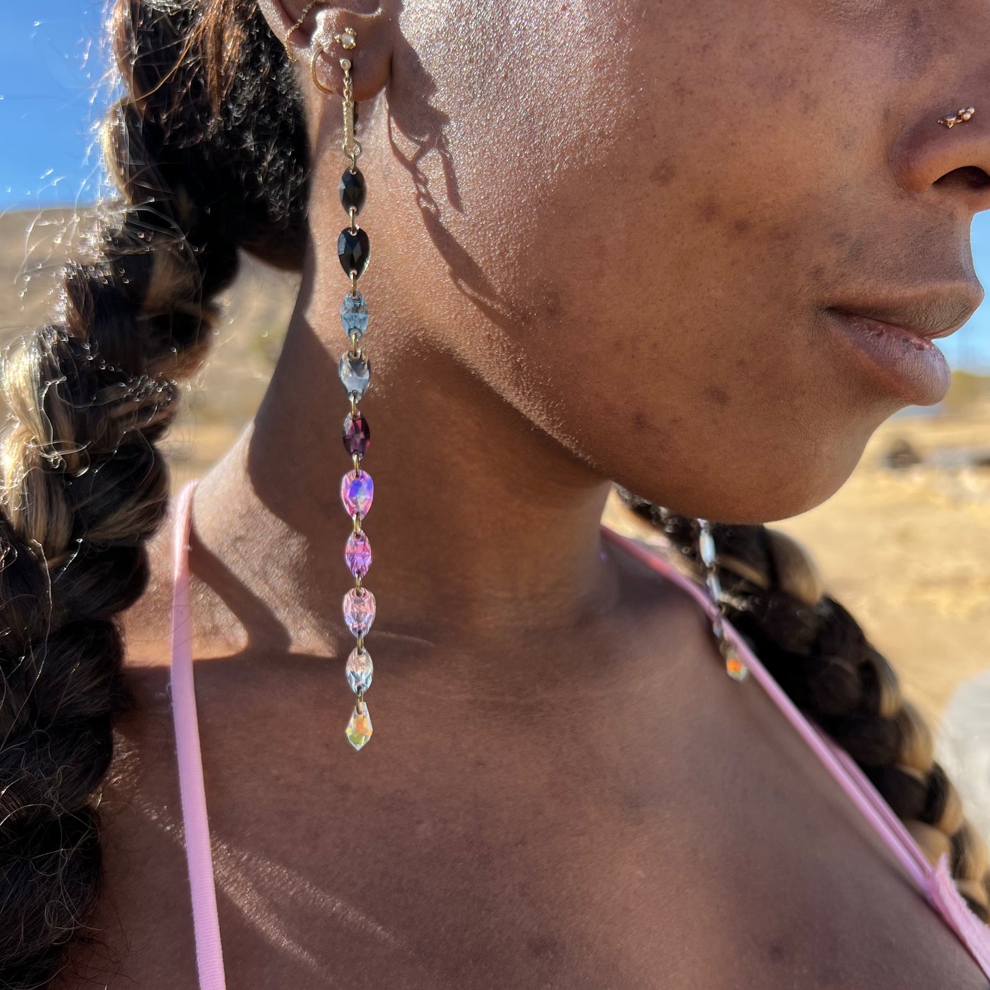 Long Earrings in Mystic Petals