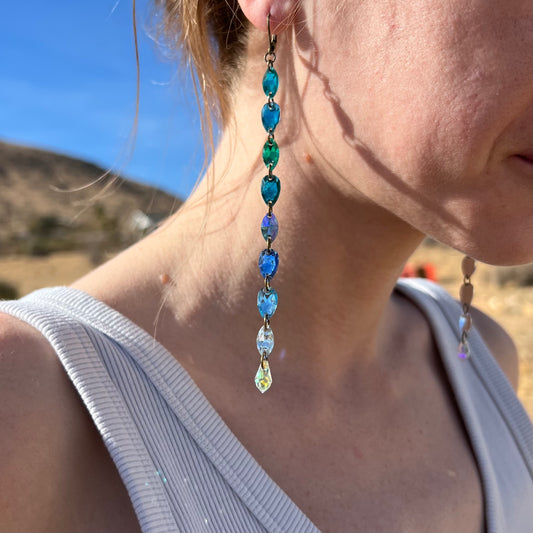 Long Earrings in Blue Skies