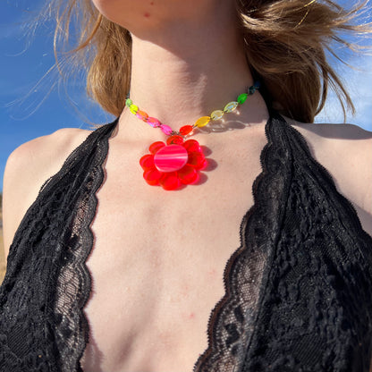 Marina Fini x Seeds of Life Crystals Choker in Neon Nymph