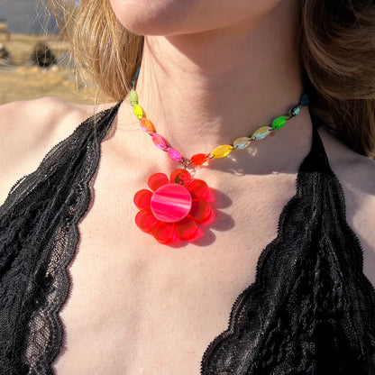 Marina Fini x Seeds of Life Crystals Choker in Neon Nymph