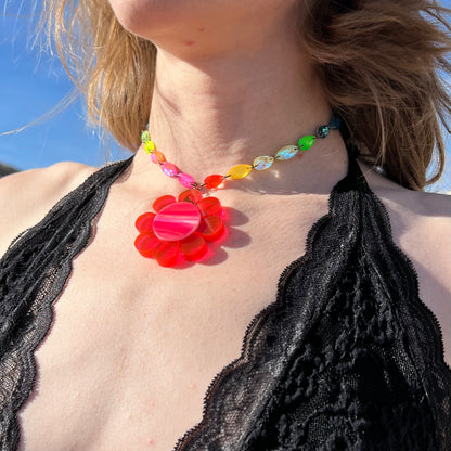 Marina Fini x Seeds of Life Crystals Choker in Neon Nymph