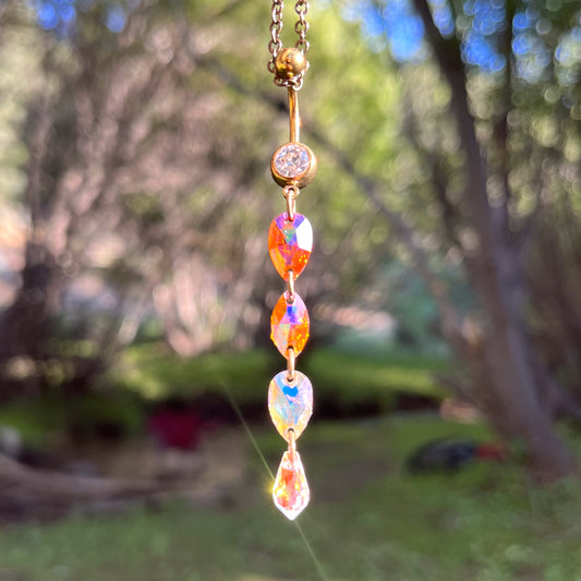 Orange Shimmer Belly Ring