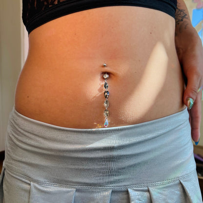 Faedrop Belly Ring in Silver Stainless Steel