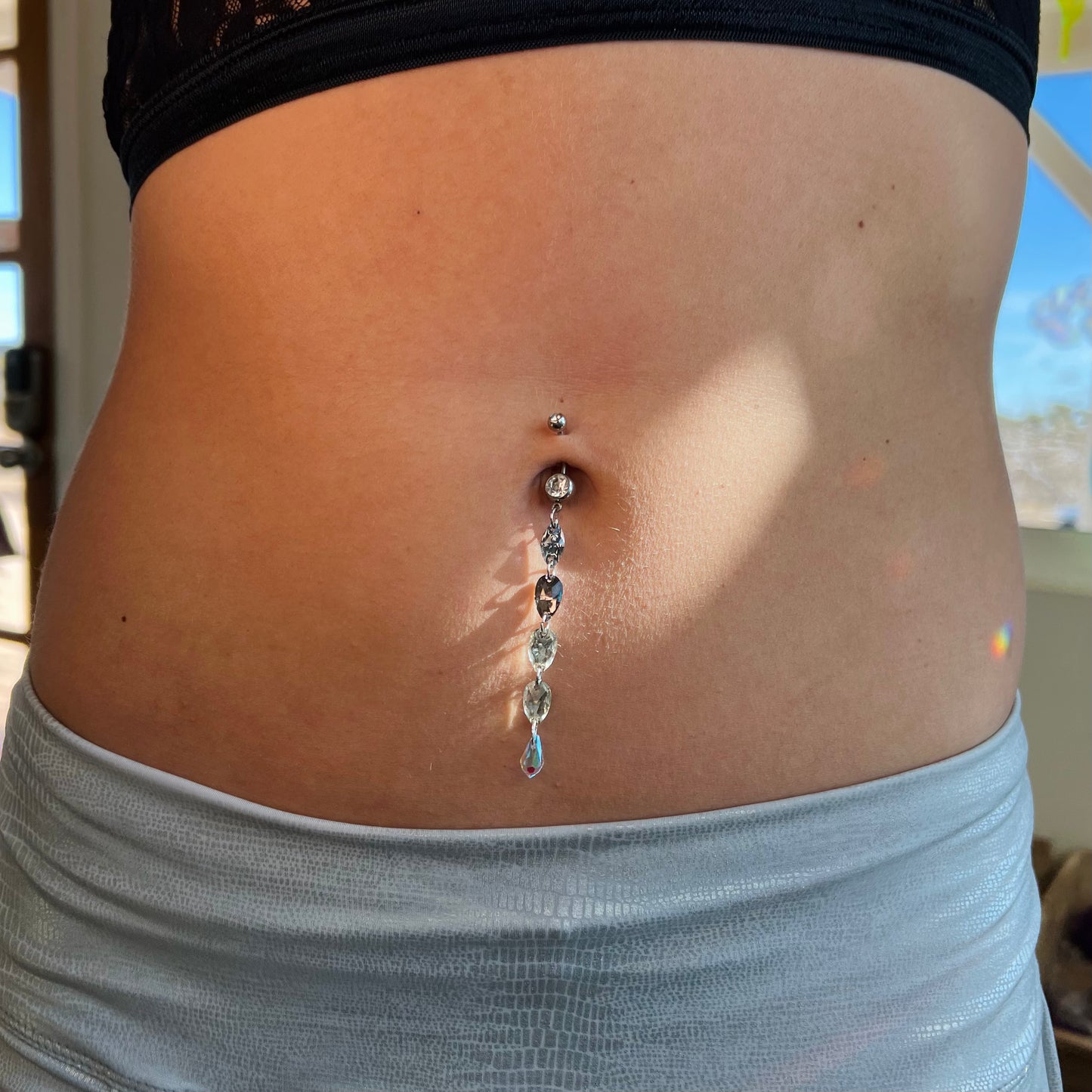 Faedrop Belly Ring in Silver Stainless Steel