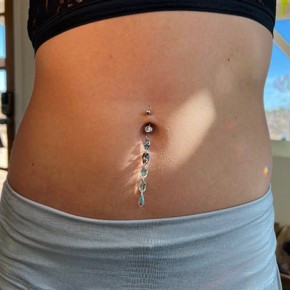 Faedrop Belly Ring in Silver Stainless Steel