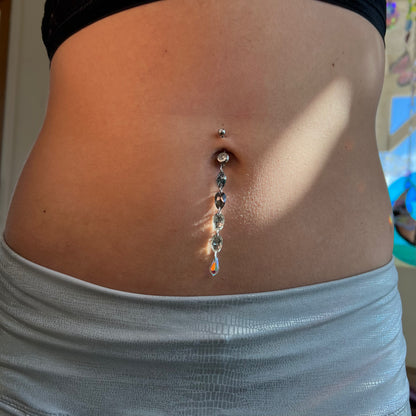 Faedrop Belly Ring in Silver Stainless Steel