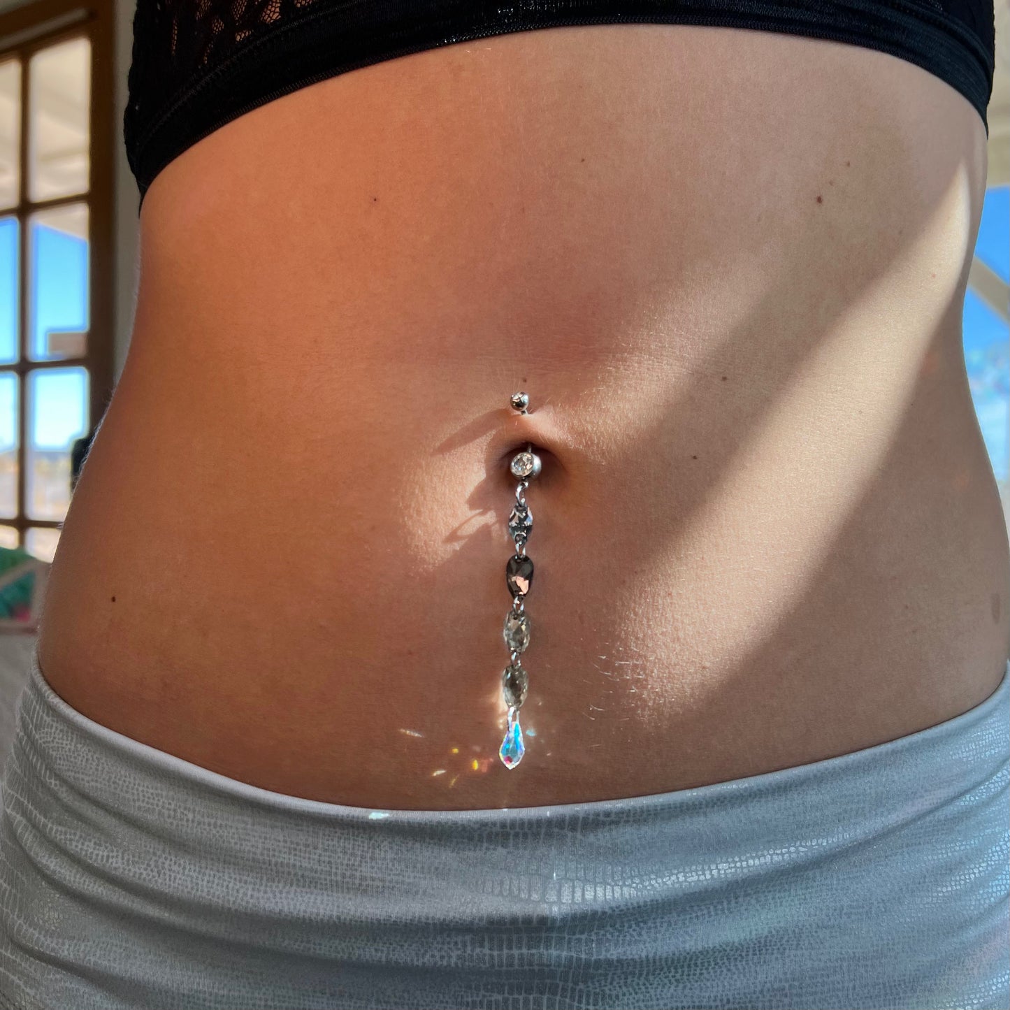 Faedrop Belly Ring in Silver Stainless Steel