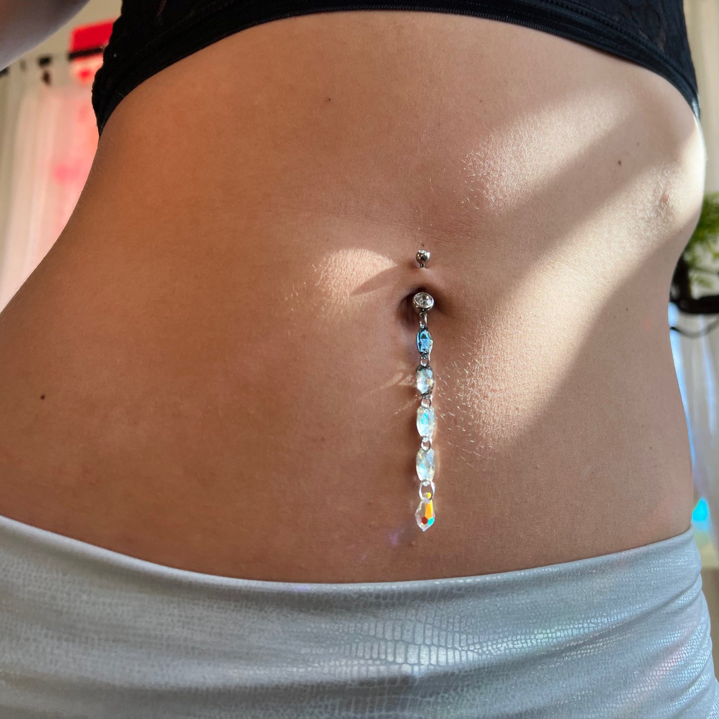 Faedrop Belly Ring in Silver Stainless Steel