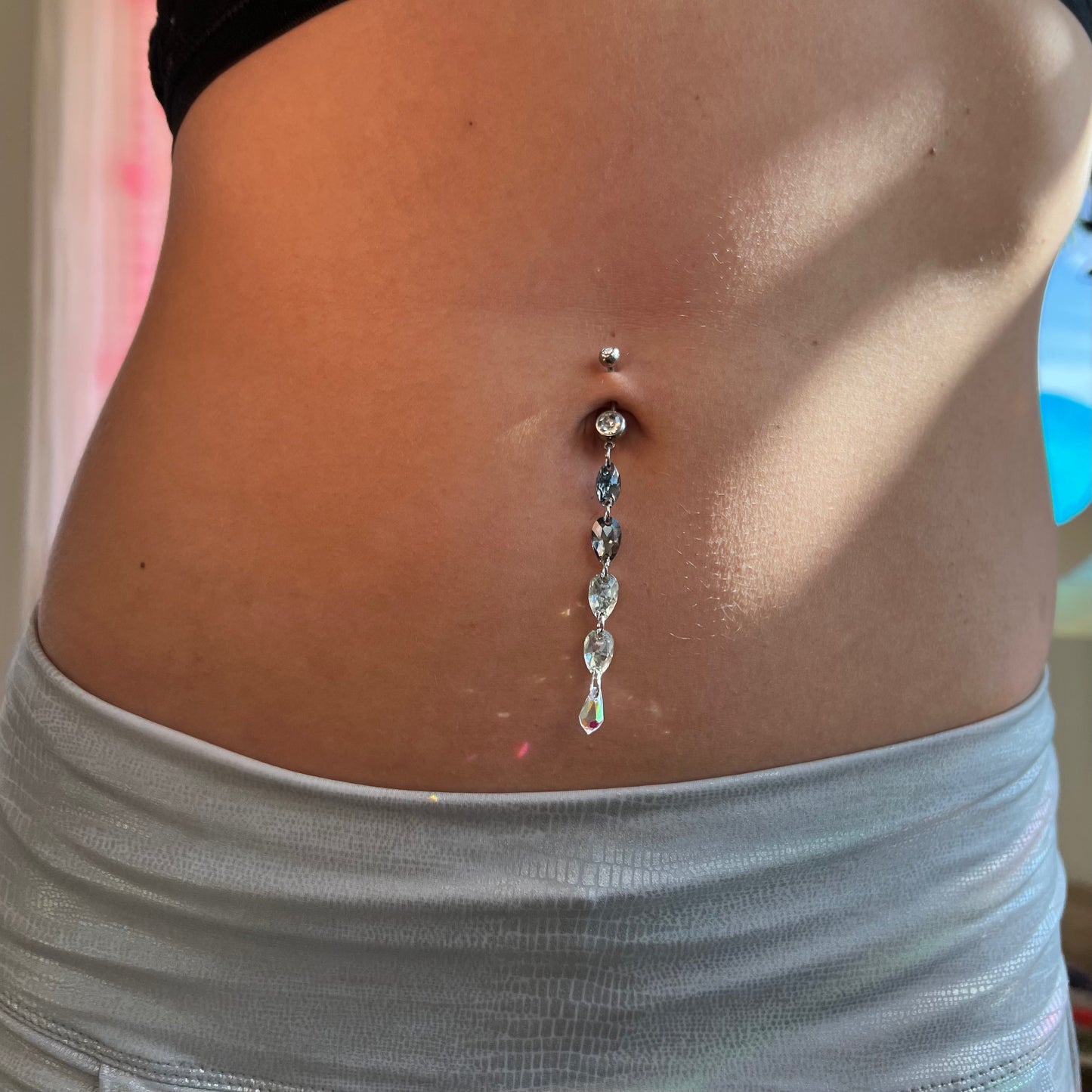 Faedrop Belly Ring in Silver Stainless Steel