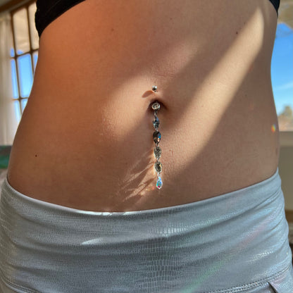 Faedrop Belly Ring in Silver Stainless Steel