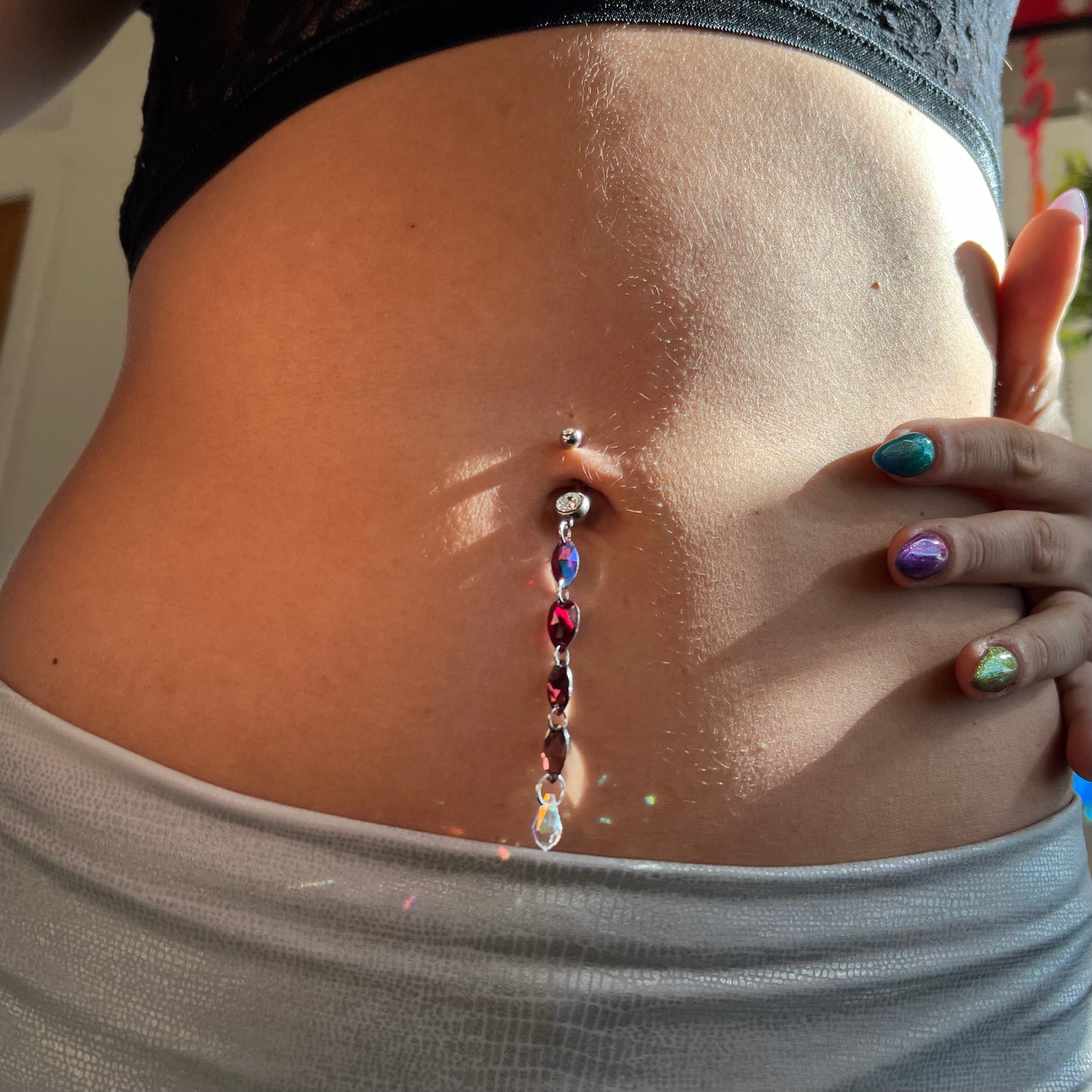 Nova Belly Ring in Silver Stainless Steel