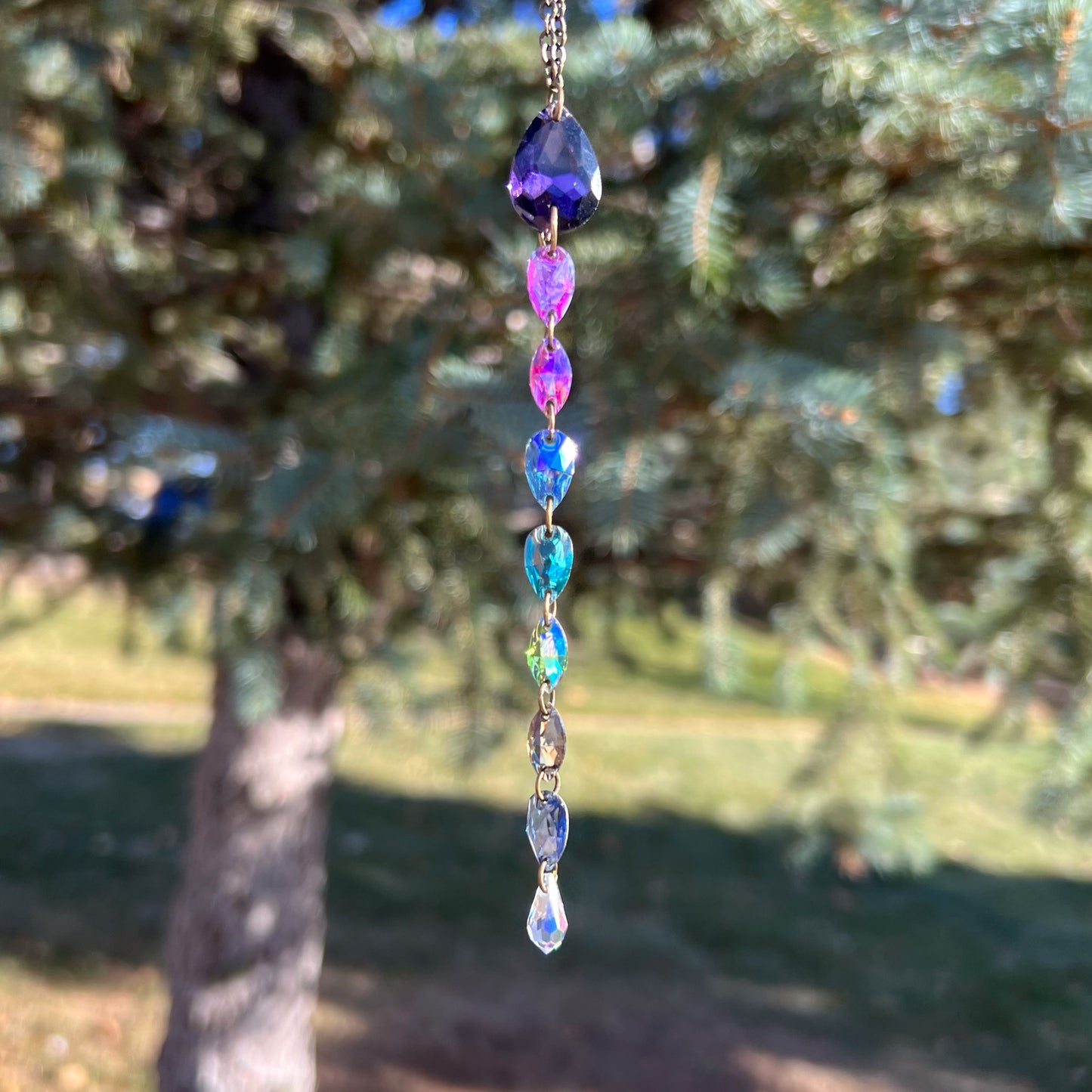 Purple Raindrop Necklace