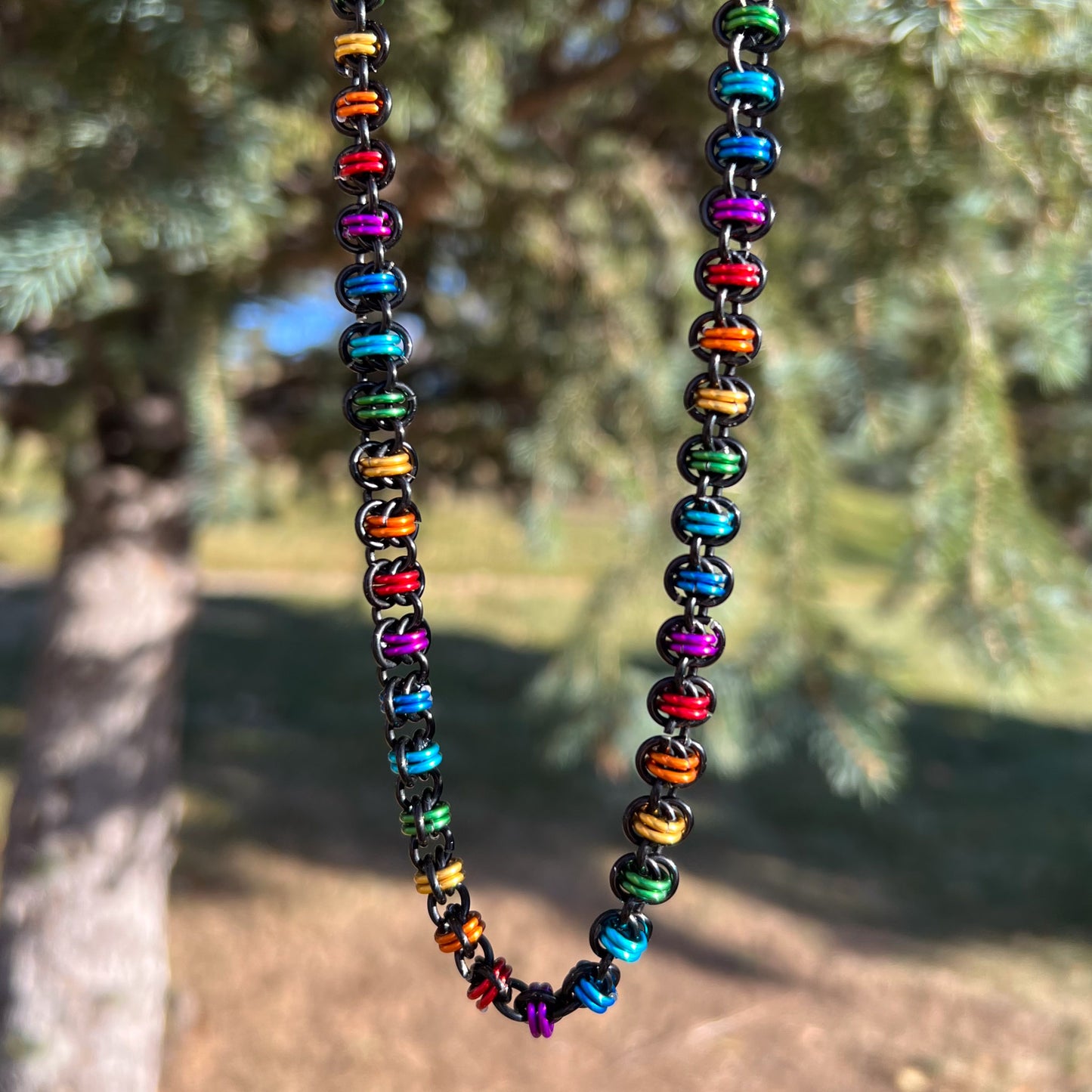 Vibrant Spectrum Thick Chain & Bracelet Set