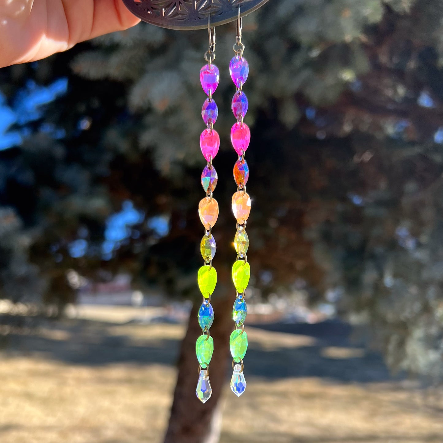 Chromatic Whirl Earrings (one of a kind)